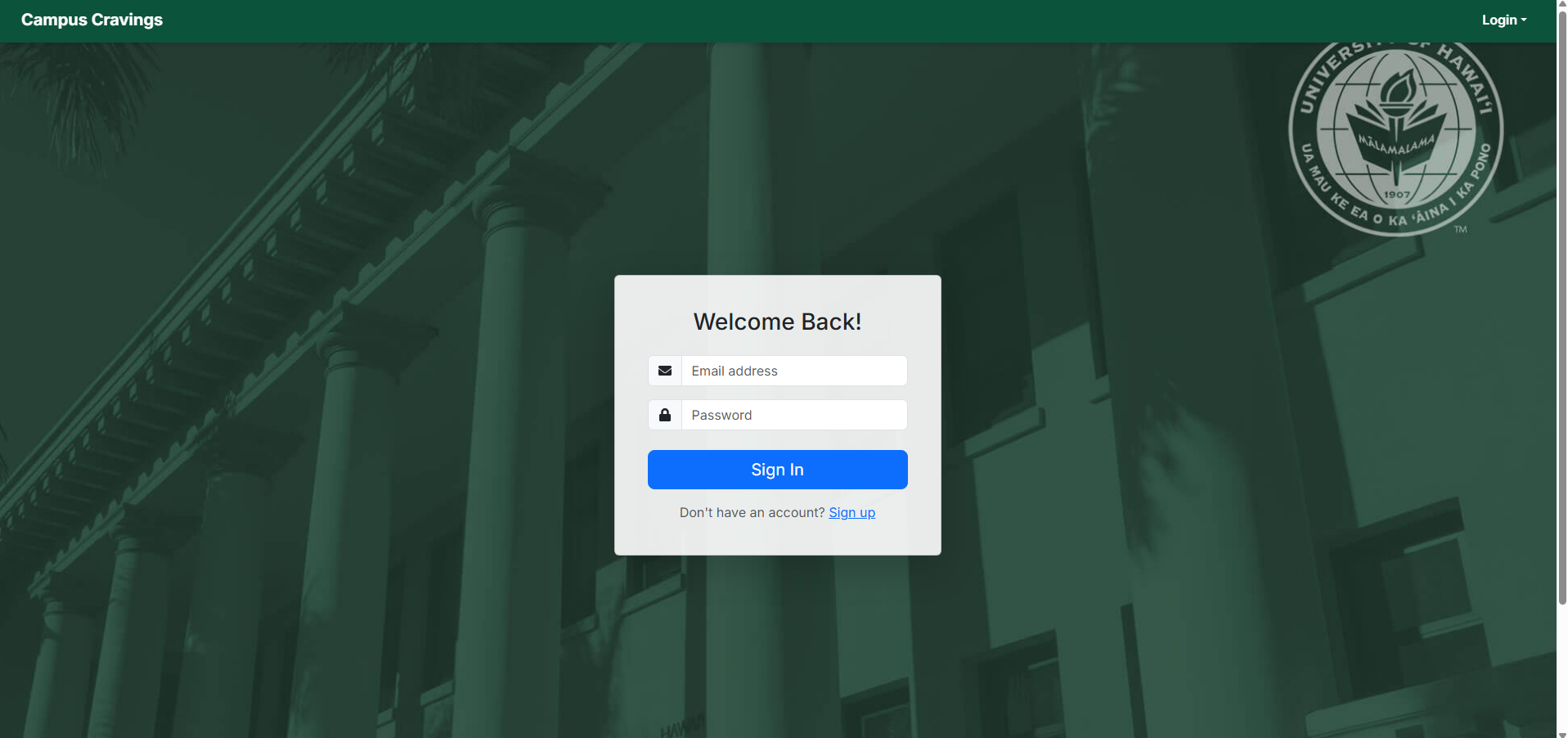 Sign In page